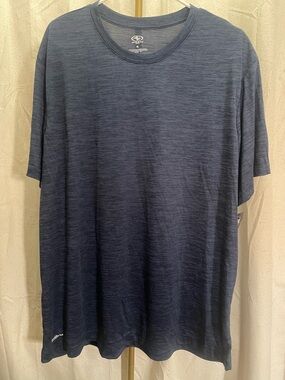 Athletic Works Men's Heathered Navy Short Sleeve Crew Tee
